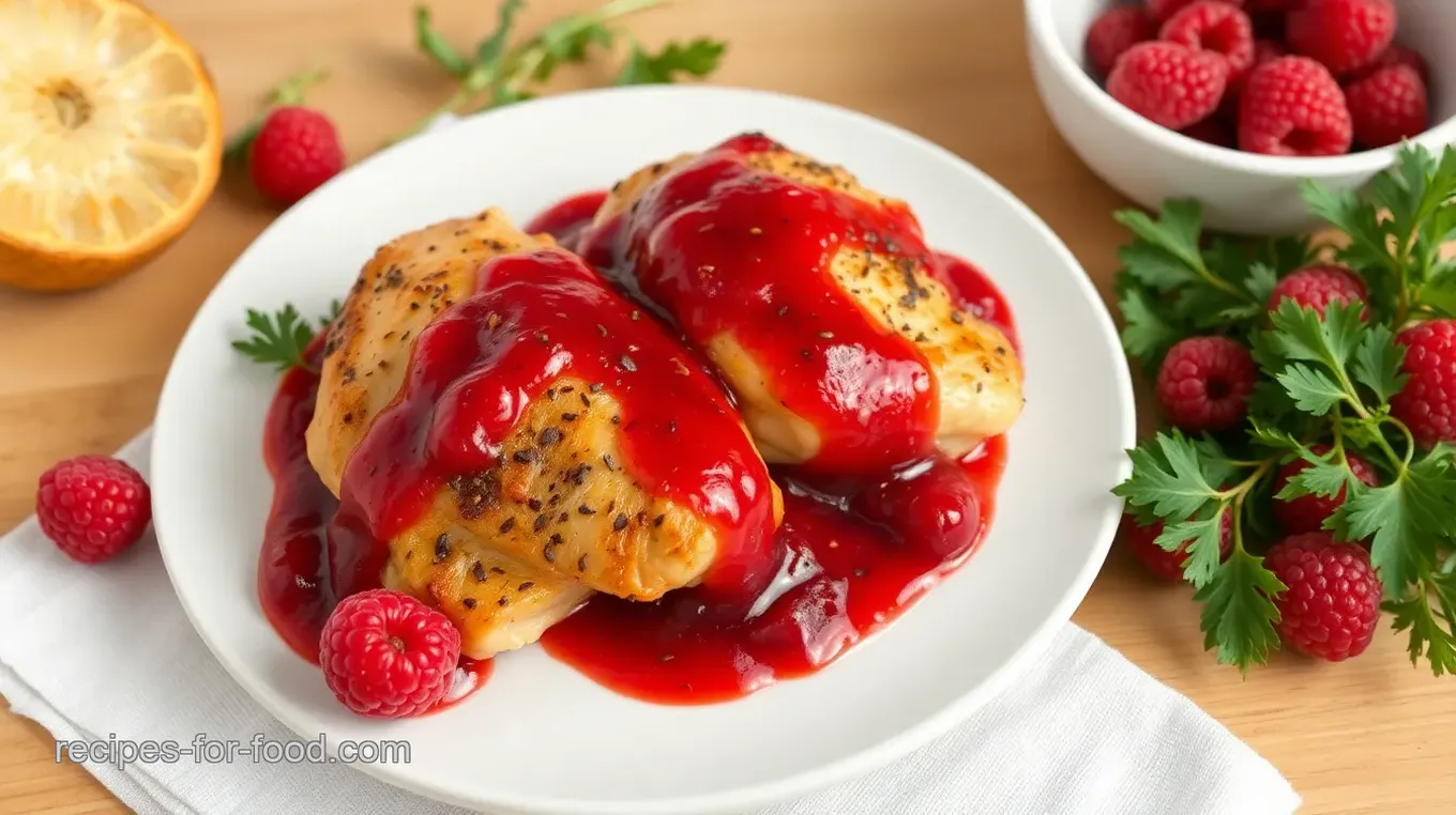 Oven-Baked Chicken Thighs with Raspberry Sauce