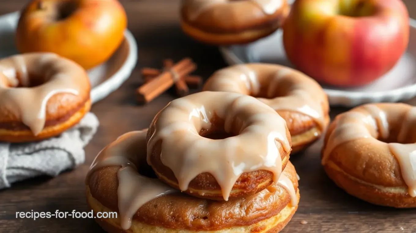 Baked Apple Cider Donuts with Pomegranate Glaze