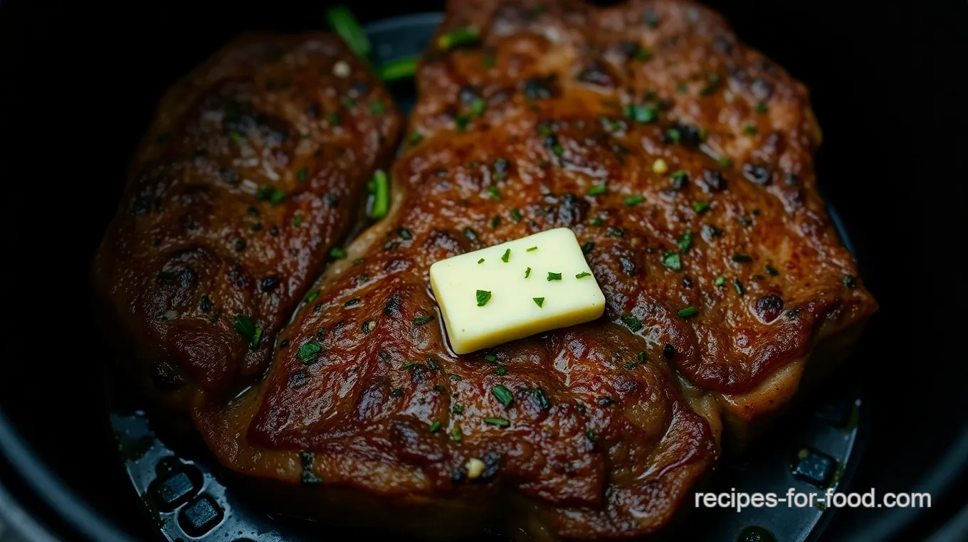 BEST Air Fryer Steak with Garlic Herb Butter