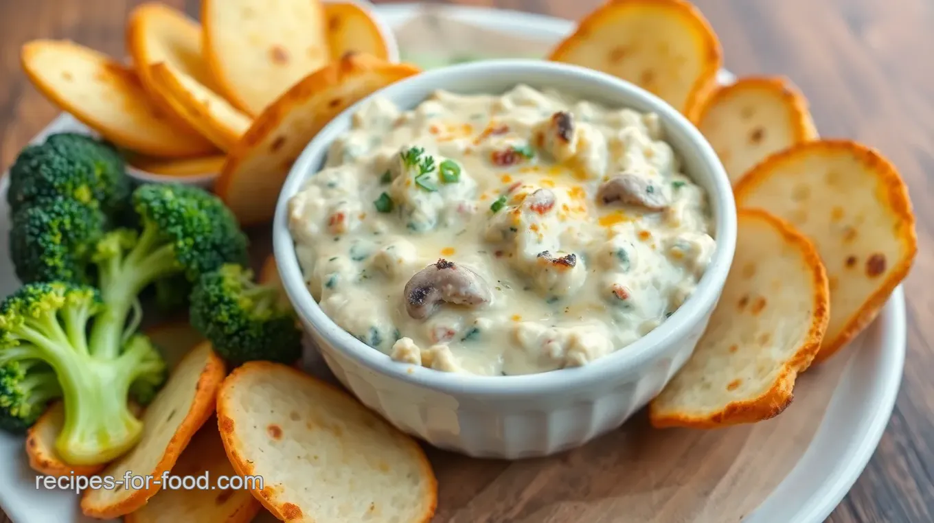 Bake Cheesy Broccoli Mushroom Dip Delight