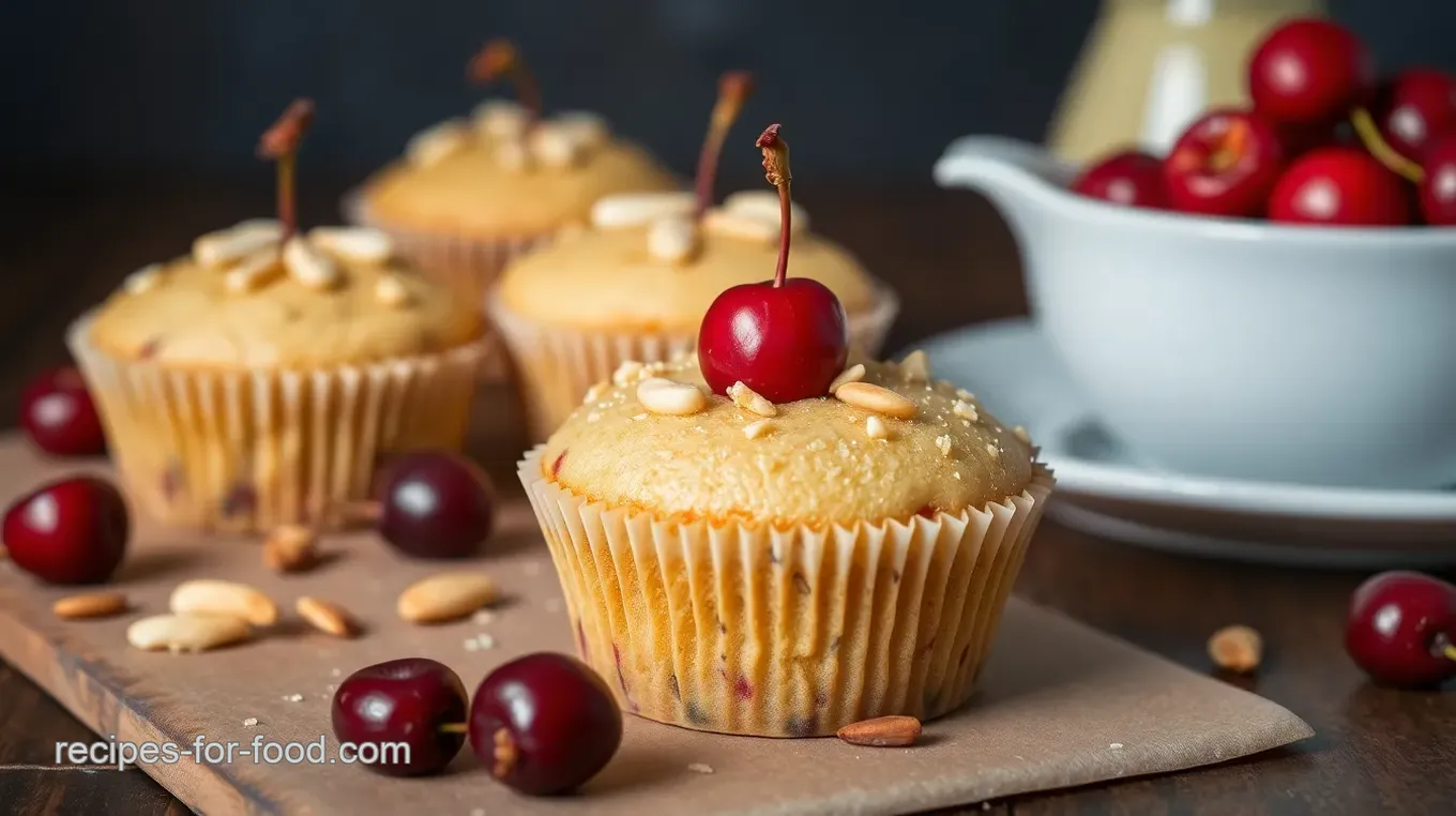 Cherry Almond Cupcakes with Cream Cheese Frosting