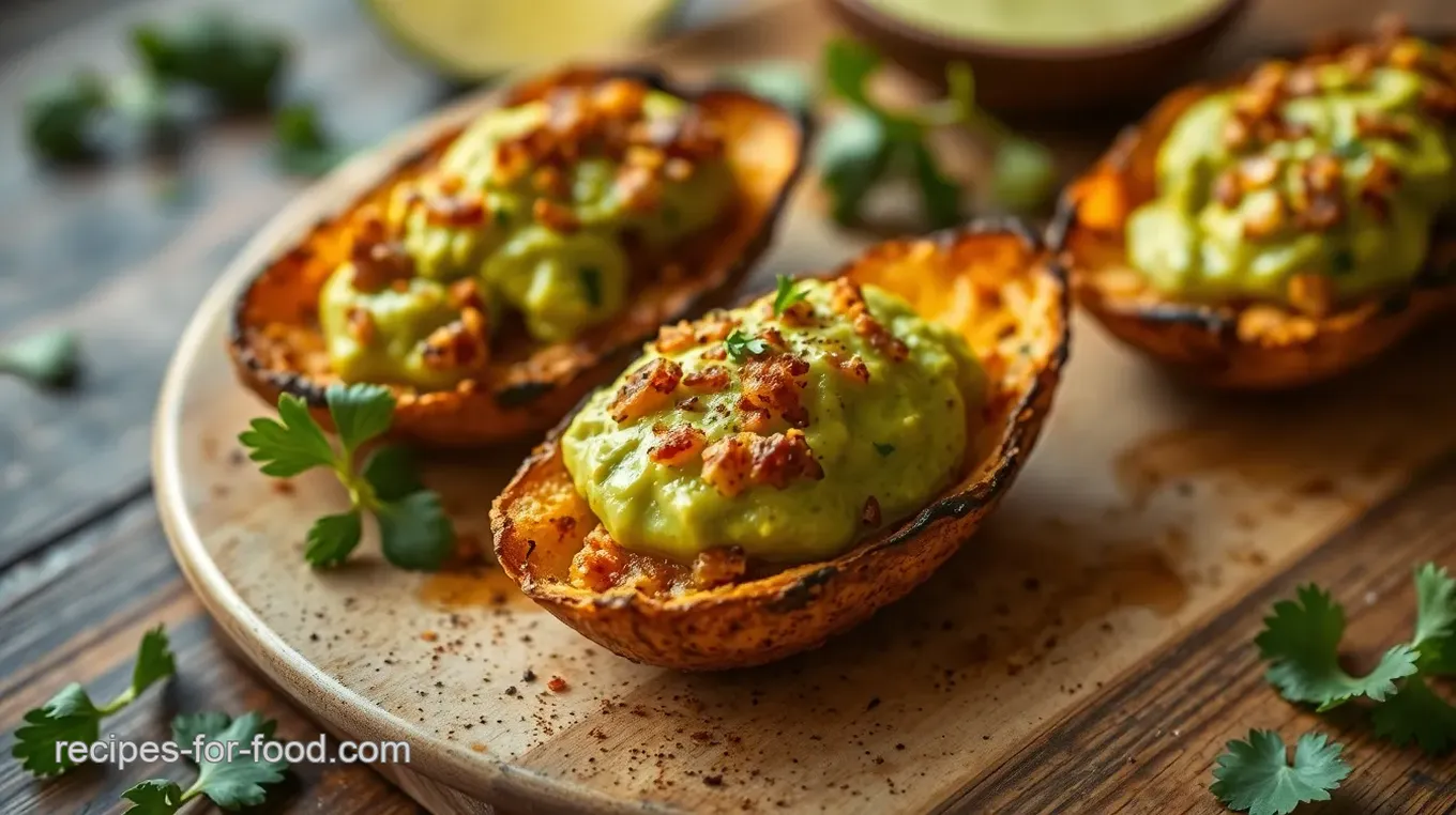 Crispy Vegan Guacamole Potato Skins