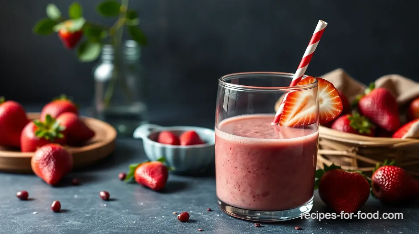 Blend Strawberry Goji Healthy Smoothie