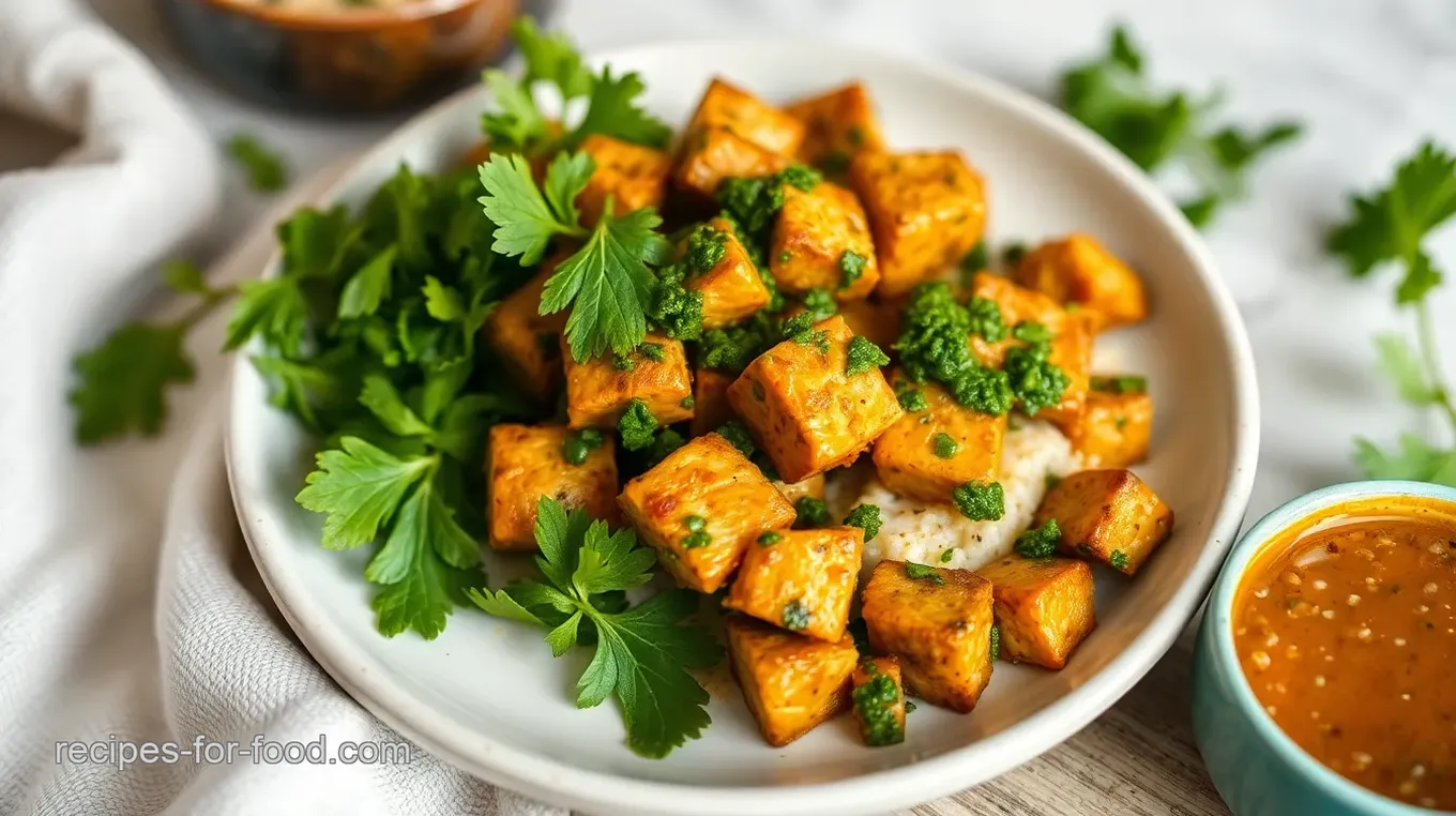 Sautéed Tempeh with Zesty Chimichurri Sauce