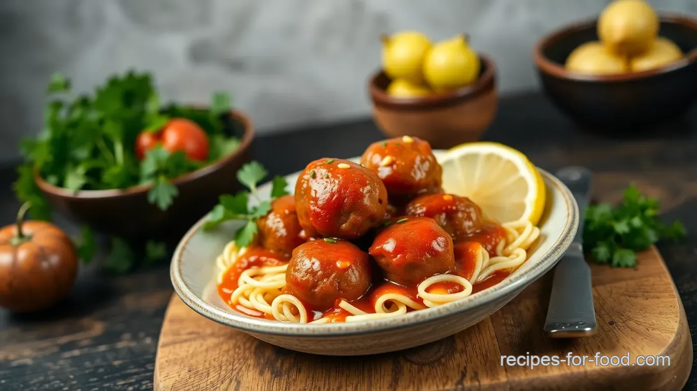 Moroccan Spice Meatballs in a Savory Tomato Sauce