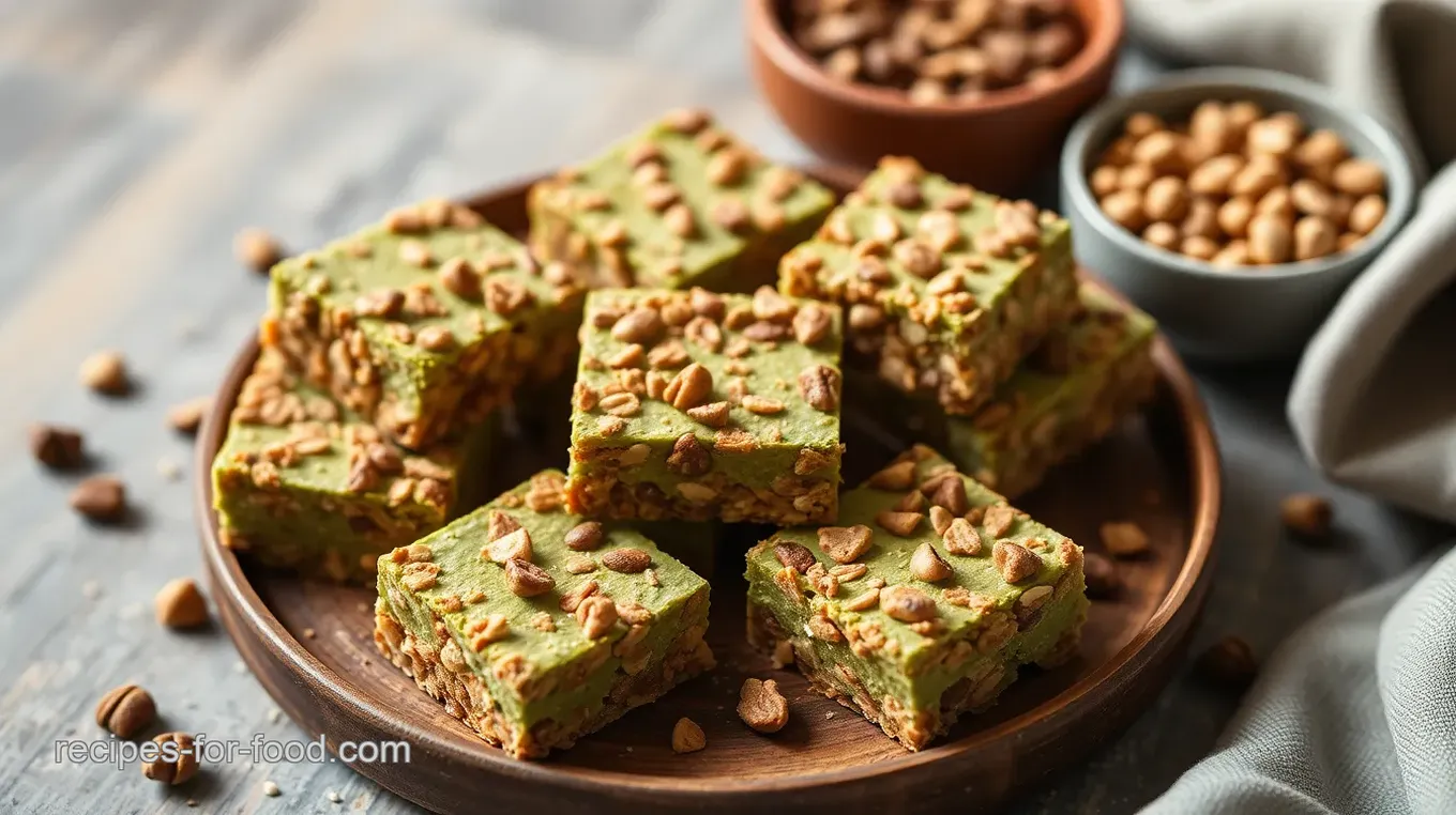 Nutty Matcha Granola with Blueberries