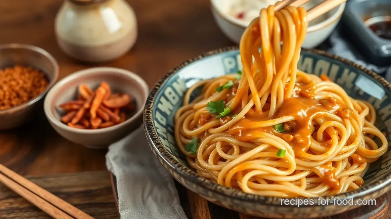 Stir-Fry Udon Noodles with Nutty Peanut Sauce