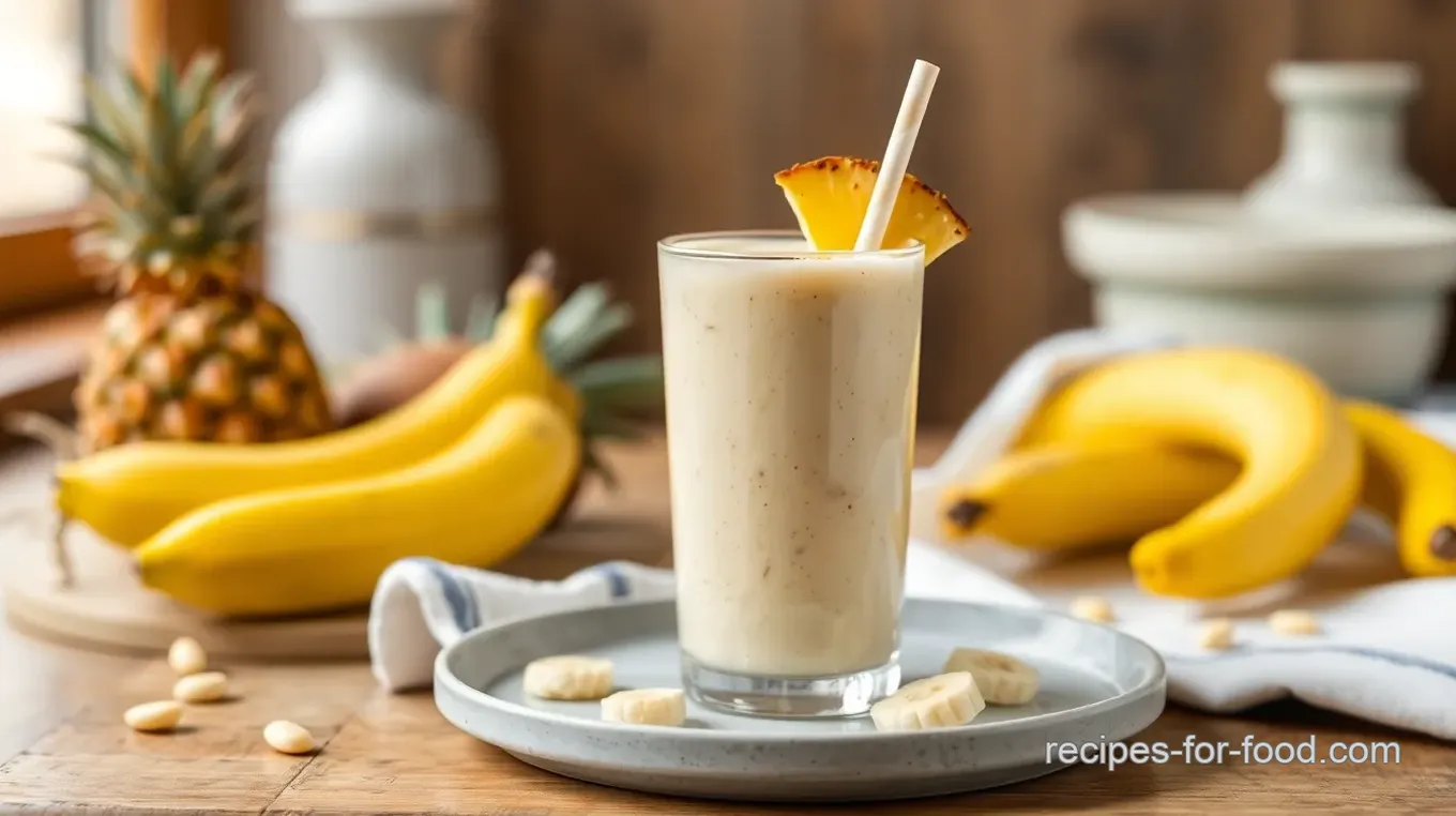 Blend Pineapple Banana Smoothie Delight