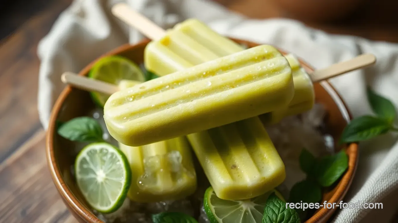 Refreshing Green Tea Coconut Popsicles