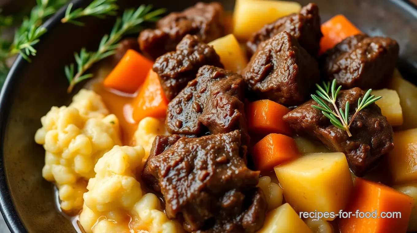 Savory Venison Stew with Creamy Mashed Potatoes