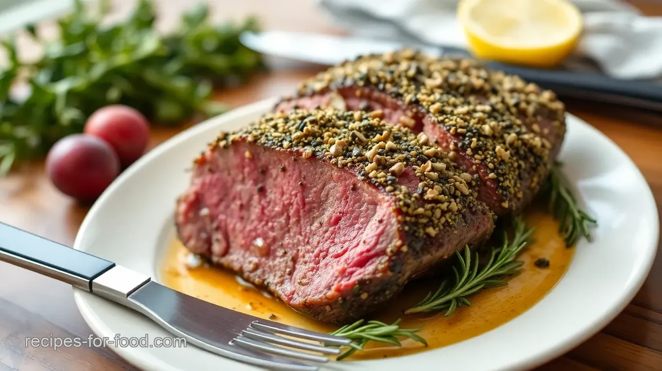 Herb-Crusted Rib Eye Round Roast