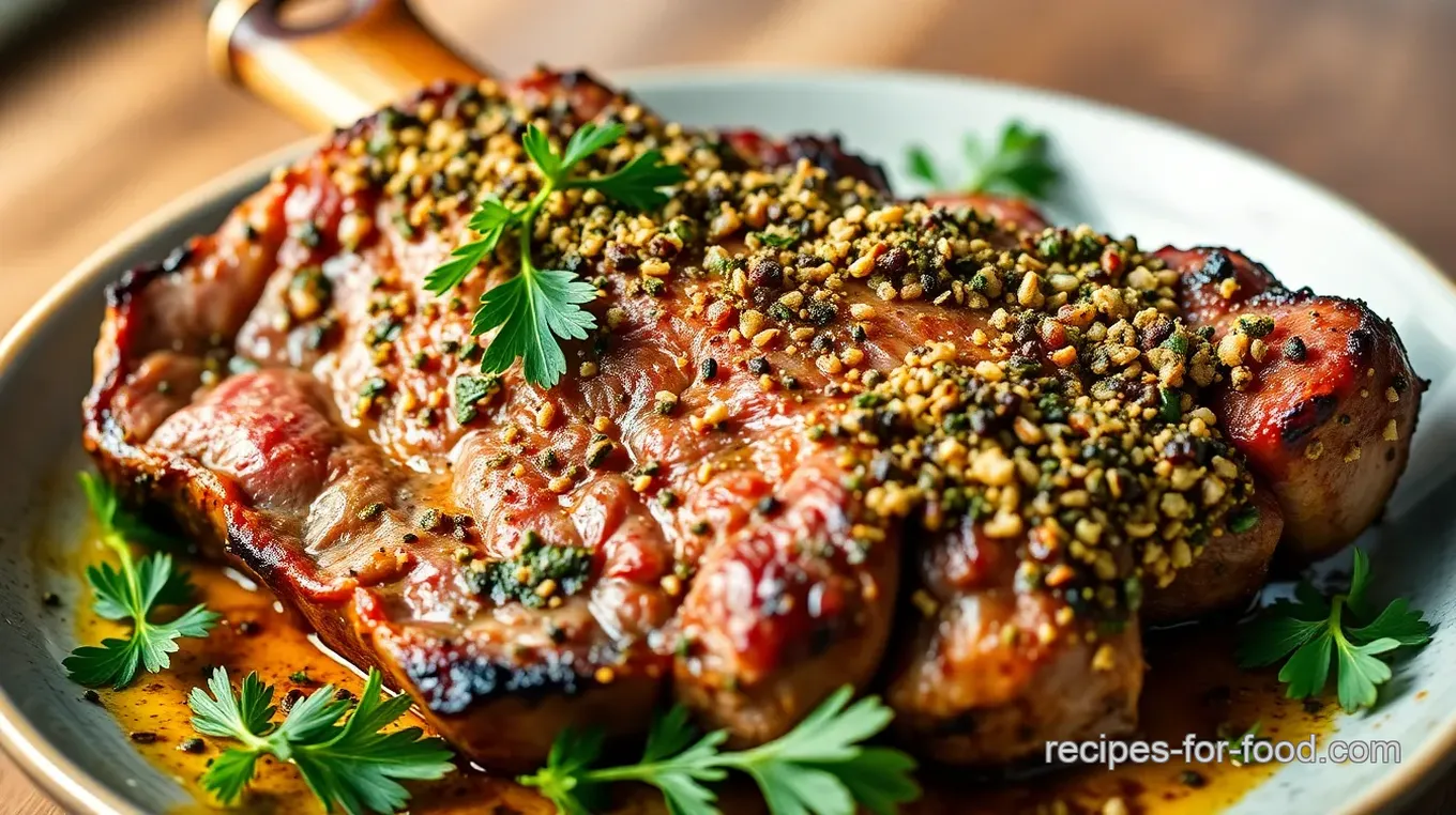 Herb-Crusted Rack of Lamb with Garlic Mashed Potatoes