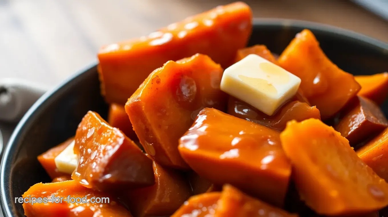 Crockpot Sweet Potatoes with Maple Cinnamon Glaze