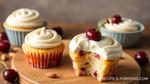 Cherry Almond Cupcakes with Cream Cheese Frosting