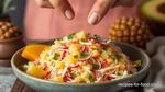 Mixing Pineapple Coleslaw with Tropical Twist