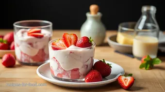 Blend Strawberries Creamy Dessert in Minutes