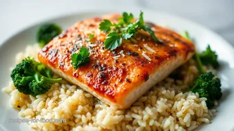 Broil Salmon with Rice & Savory Broccoli Rabe