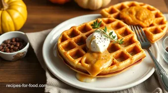 Waffles with Pumpkin Puree for Breakfast