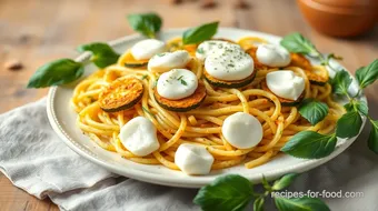 Fried Zucchini Pasta with Fresh Mozzarella