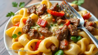 Sautéed Tortellini with Steak & Creamy Sauce