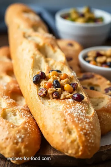 Kir Royal with Tapenade on Homemade French Baguette presentation