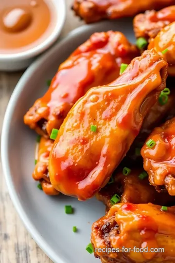 Sweet and Hot Chili Glazed Chicken Wings presentation