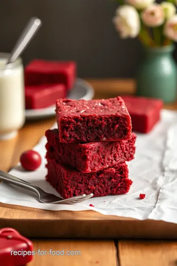 Delicious Red Velvet Brownies presentation