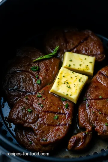 BEST Air Fryer Steak with Garlic Herb Butter presentation