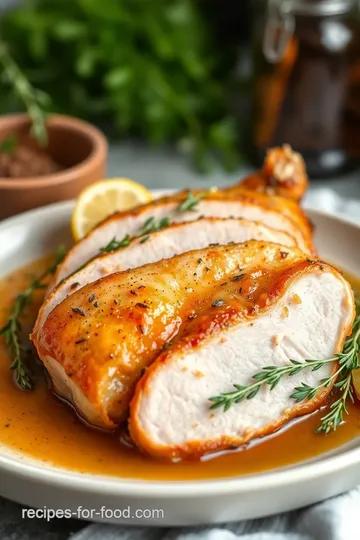 Brined Turkey Breast with Flavorful Herbs presentation