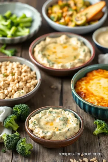 Bake Cheesy Broccoli Mushroom Dip Delight steps