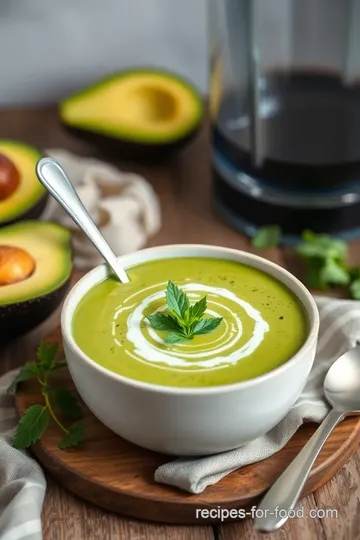 Chilled Avocado Soup presentation