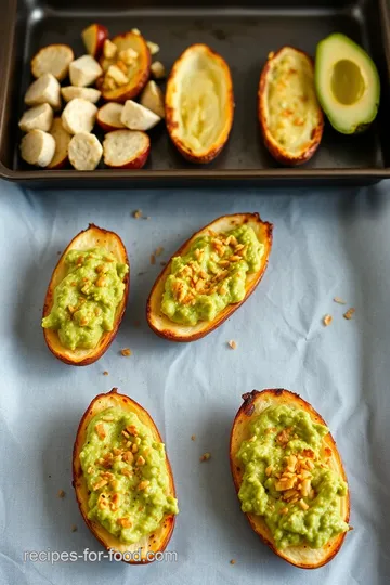 Crispy Vegan Guacamole Potato Skins steps