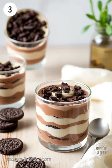 Decadent Chocolate Mousse Oreo Parfaits steps