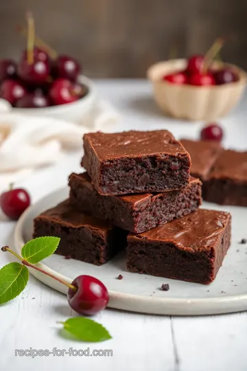 Decadent Raw Chocolate Cherry Brownies presentation