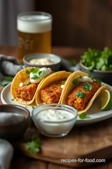 Delicious Beer Battered Tofu Tacos presentation