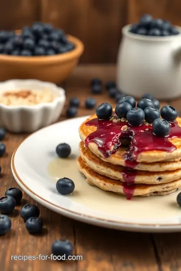 Fluffy Blueberry Oatmeal Pancakes presentation