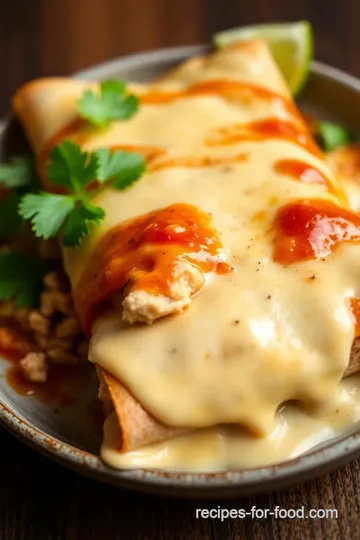 Chicken Enchiladas with Queso Sauce presentation