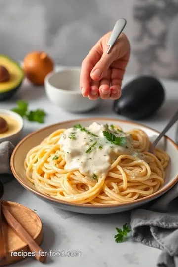 Delicious Dairy-Free Avocado Alfredo Pasta presentation