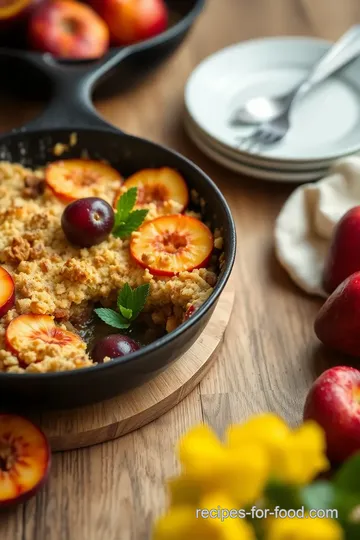 Skillet Stone Fruit Crumble Delight presentation