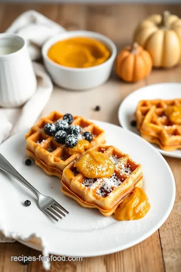 Fluffy Vegan Pumpkin Waffles presentation