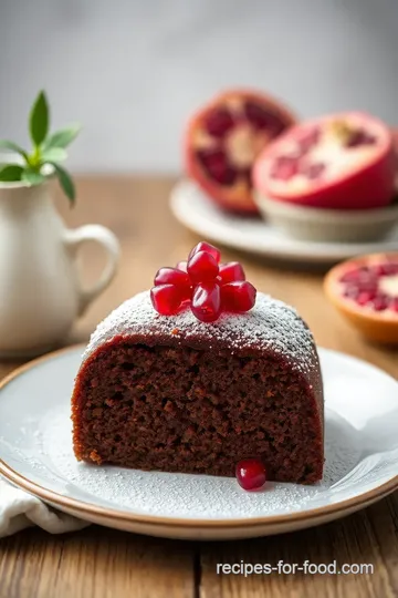 Bake Gingerbread Cake with Sweet Pomegranate presentation