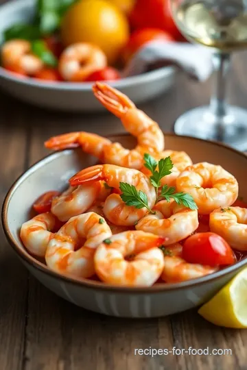 Marcella Hazan’s Shrimp with Garlic Tomato and White Wine presentation