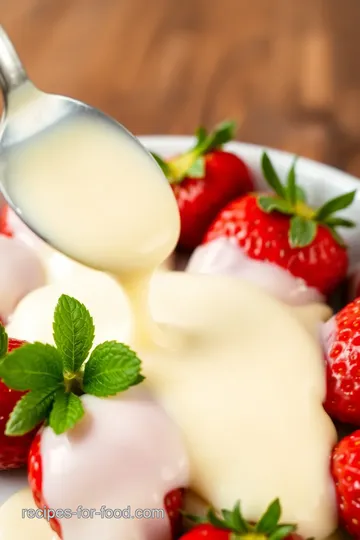 White Chocolate Dipping Sauce for Strawberries presentation