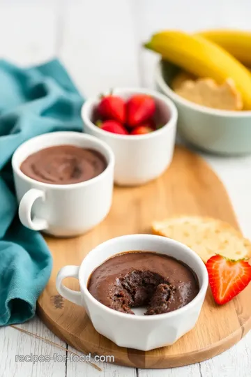 Microwave Chocolate Peanut Butter Mug Cake presentation