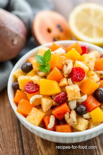 Dried Tropical Fruit Salad presentation