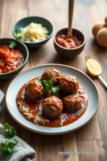 Moroccan Spice Meatballs in a Savory Tomato Sauce presentation