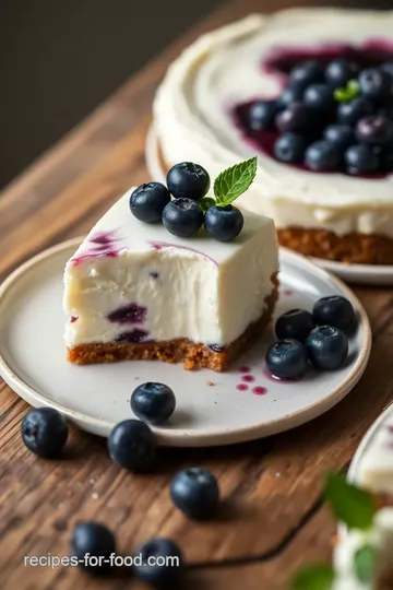 No-Bake Blueberry Cheesecake presentation