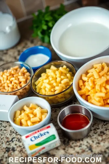 Flourless Mac and Cheese ingredients