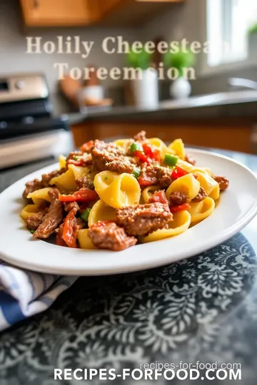 Philly Cheesesteak Tortellini Pasta steps