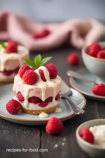 Raspberry Delight with Creamy Drizzle presentation